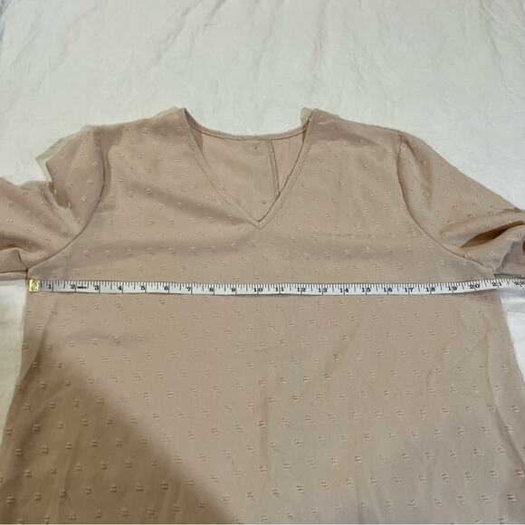 Unbranded Button Back Chiffon Clip Dot Blouse Off White L - Picture 6 of 10